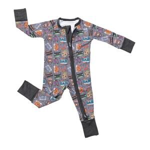 Ellie Sue Guardians Of The Galaxy Bamboo Zipper Romper Baby Size 6-12 Month New